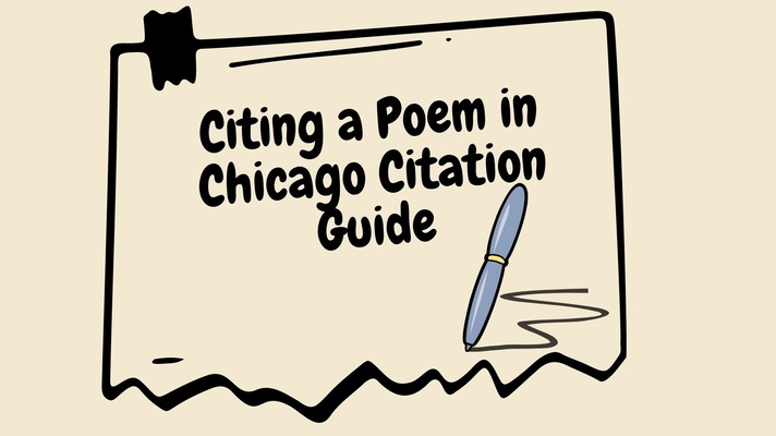 ‘Citing a poem in Chicago citation guide’ written on a postcard