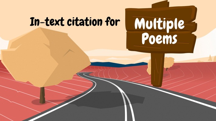 In-text citation for multiple poems written on a signboard next to an open road