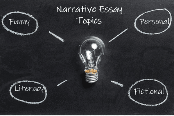 Light bulb placed on blackboard written narrative essay topics 