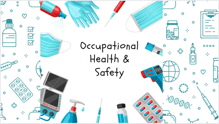 Occupational health and safety written between medical equipment